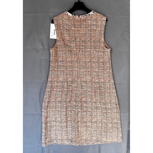 Tweed Sleeveless Dress With Sequin Embellished Collar & Keyhole - L - (1411) - Picture 3 of 9
